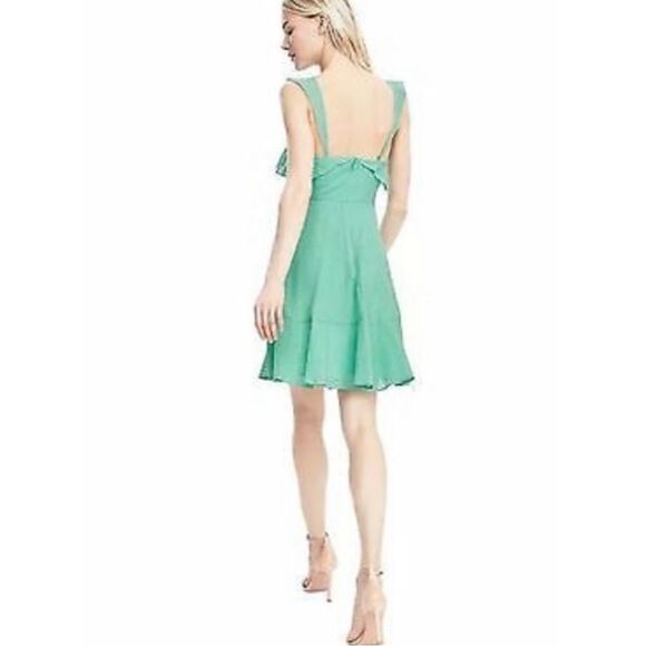 New! Banana Republic Mint Green Cross Cross Dress - Picture 2 of 9